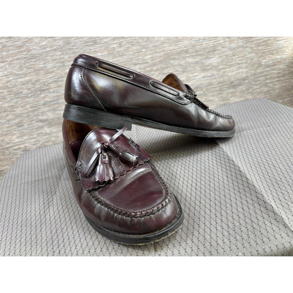 Tassel Loafers Shoes Mens Size 10.5D Brown Leather Slip On Dress Lined